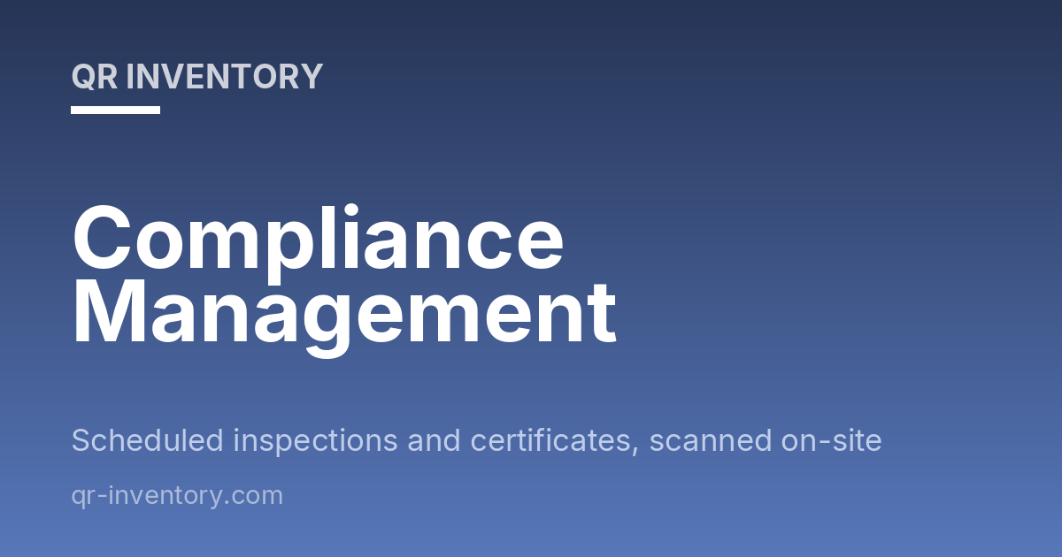 Compliance Management System - QR-Inventory